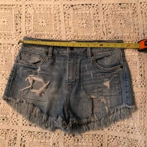Blue jean high rise shortie shorts size medium